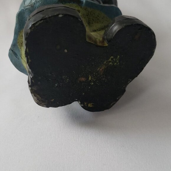 Bobblehead gnome vintage hands at mouth metal heavy 9"h - Picture 10 of 13